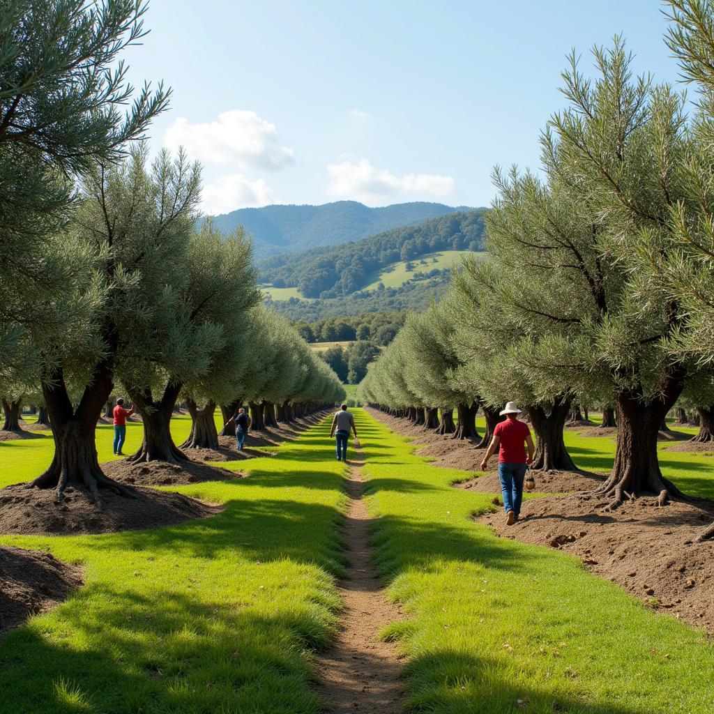 Nông Dân Italy Thu Hoạch Olive