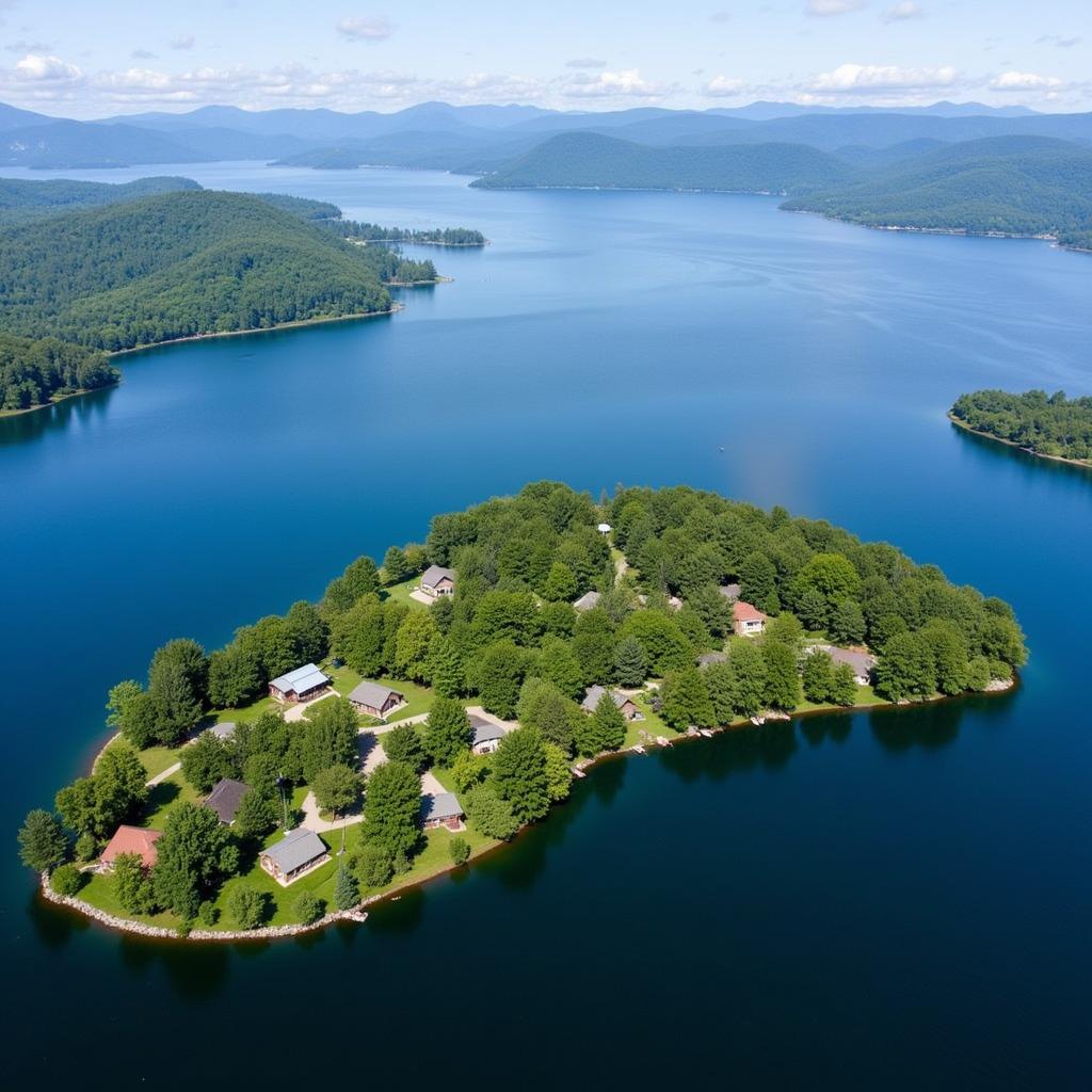 North Long Lake homes for sale: aerial view of the community and surrounding nature