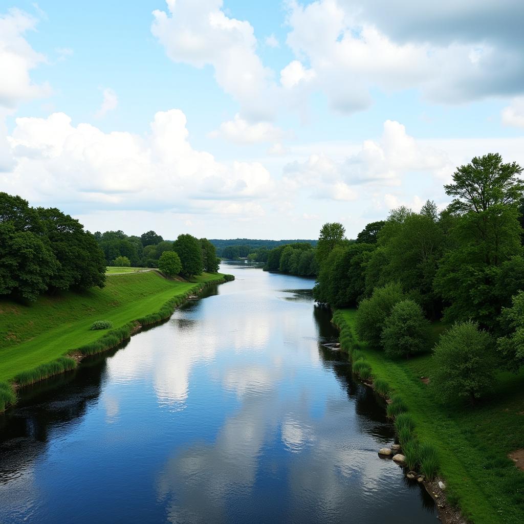 Khu vực xanh bên sông Trent Nottingham