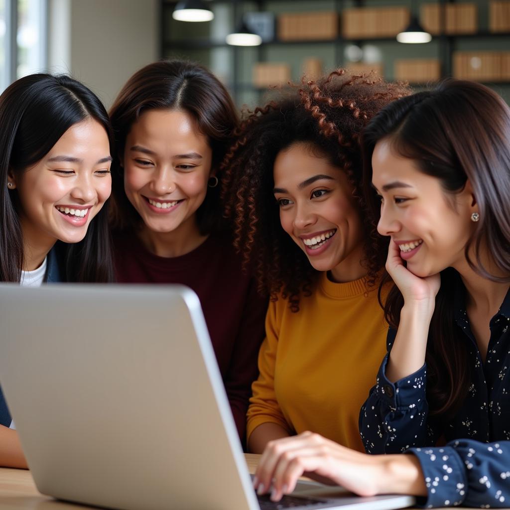 Women exploring a CFNM village account