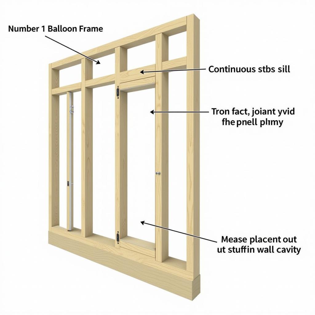 Diagram of Number 1 Balloon Framing