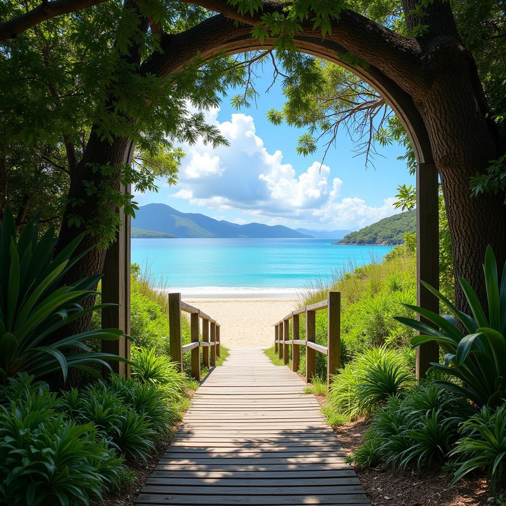 Secluded Beach Walkway in Ocean City