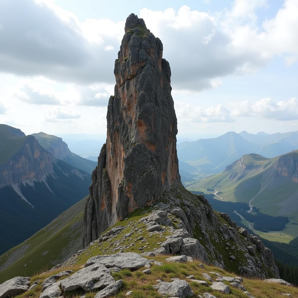 Old Man Of Storr Nằm Trên Phông Nền Của Bầu Trời Nhiều Mây