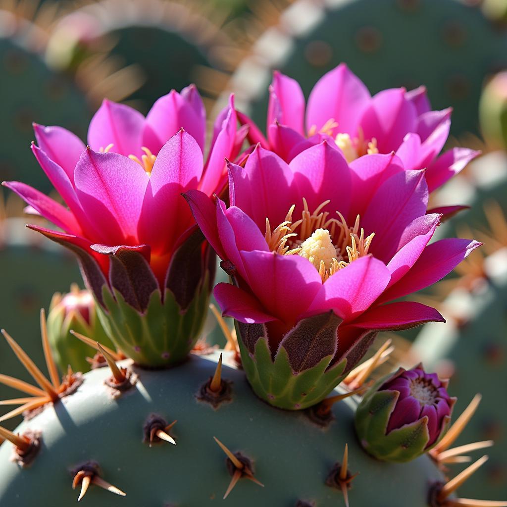 Old Mexico Prickly Pear Cactus in Bloom