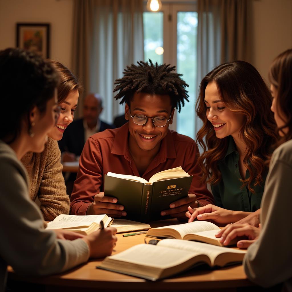 Group engaging in a one session bible study