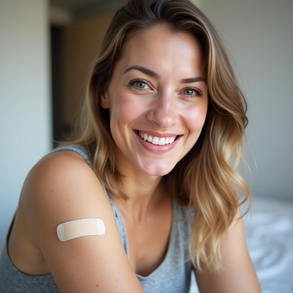 Woman participating in a clinical trial