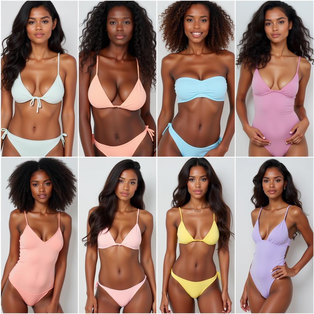 Pastel Swimsuits on Different Skin Tones