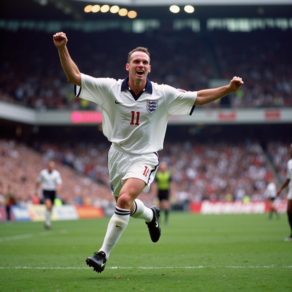 Paul Gascoigne trong chiếc áo England 1996