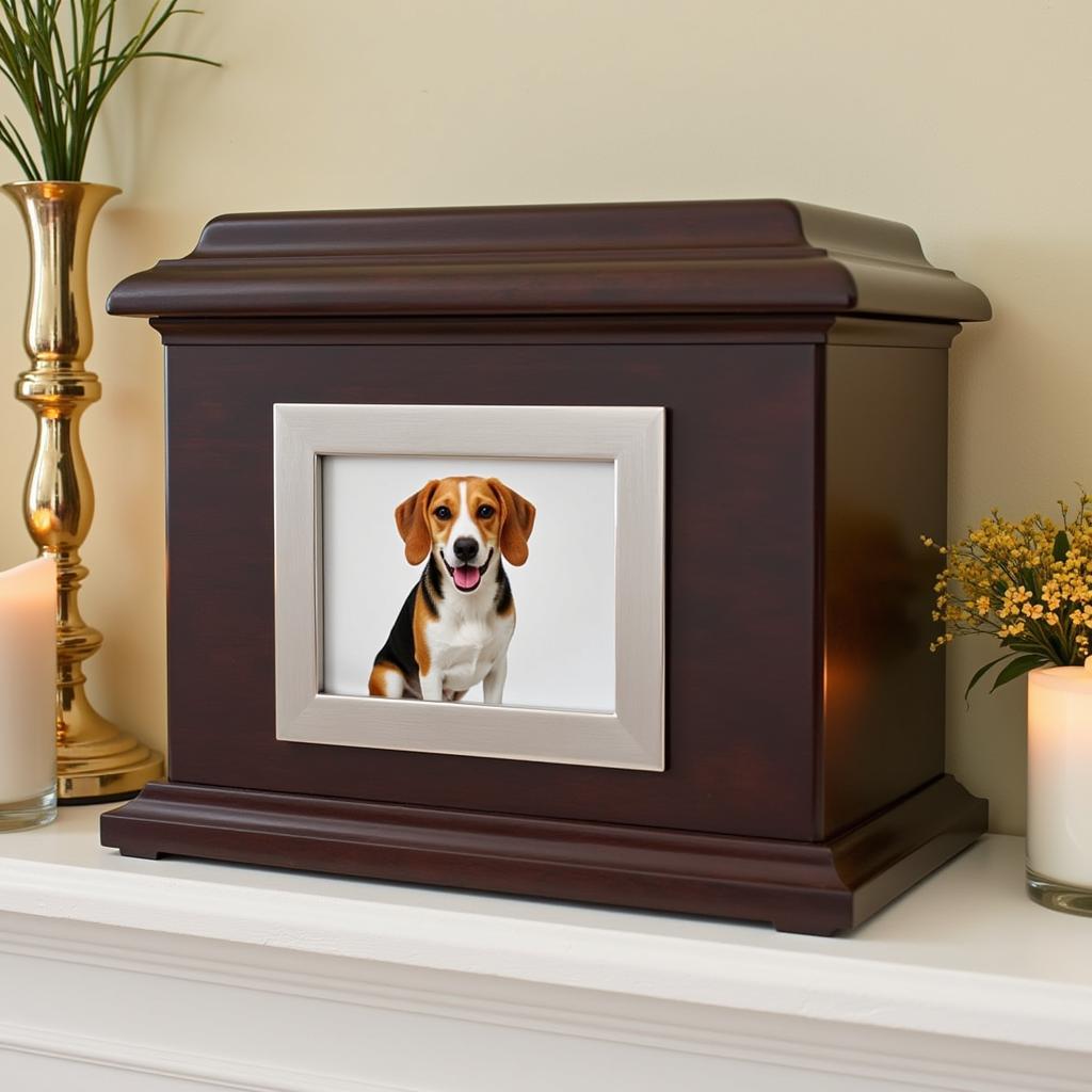 Personalized Urn for Small Dog Ashes with Photo Frame