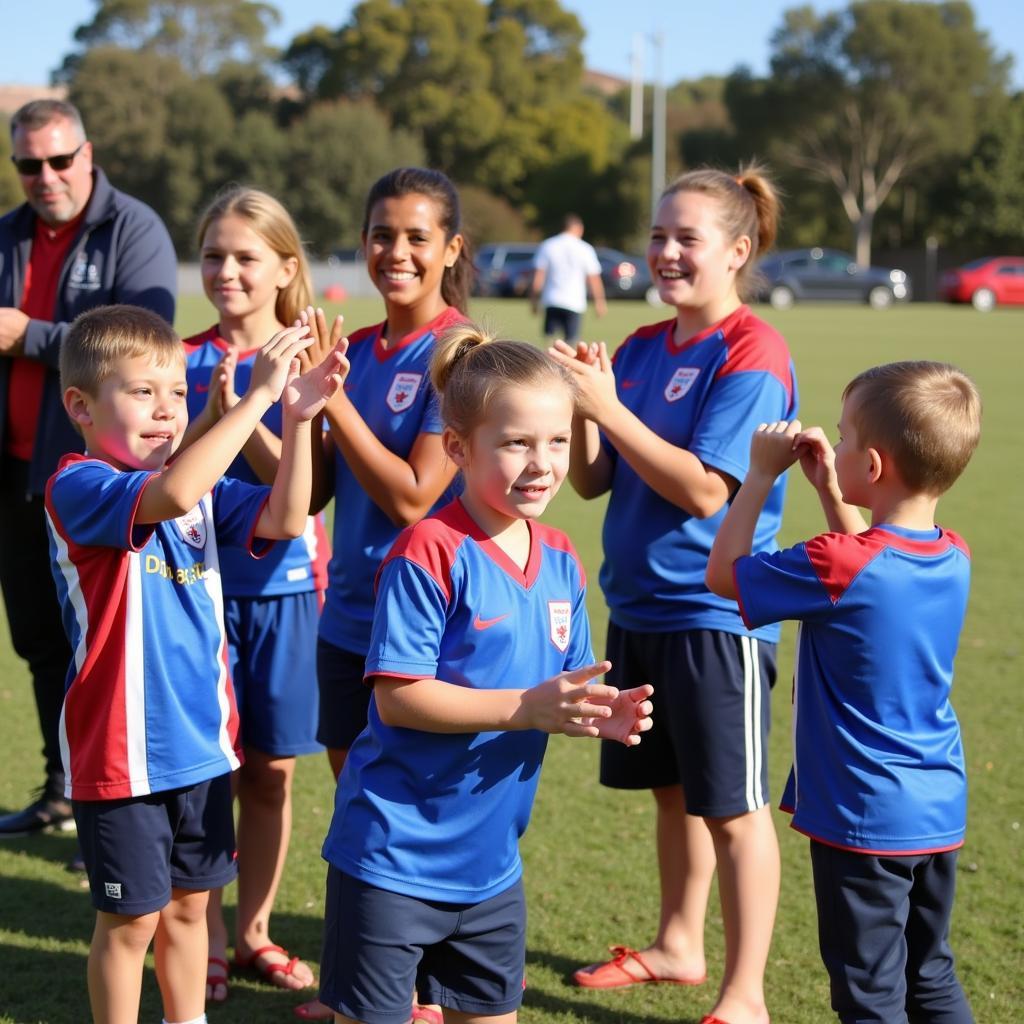 Phụ huynh cổ vũ cầu thủ nhí West Melbourne Youth Football