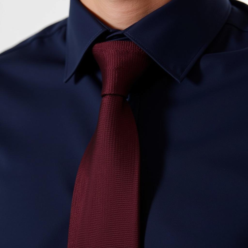 Matching ties with a navy blue shirt