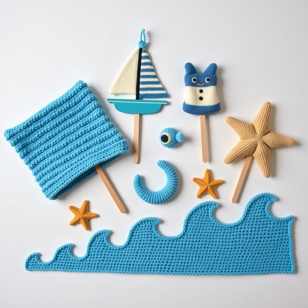 Photo props for baby boy with ocean theme