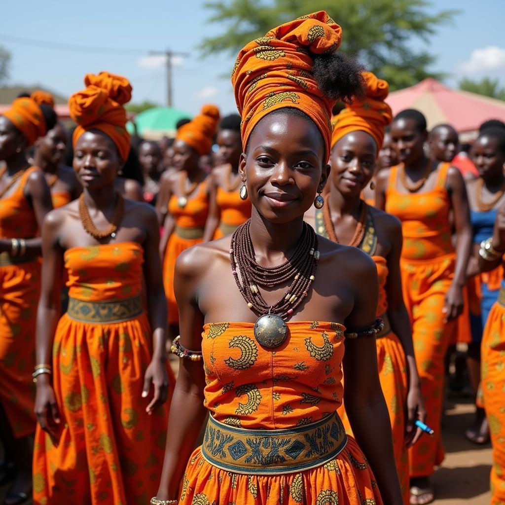 African women attending a ceremony with head wraps