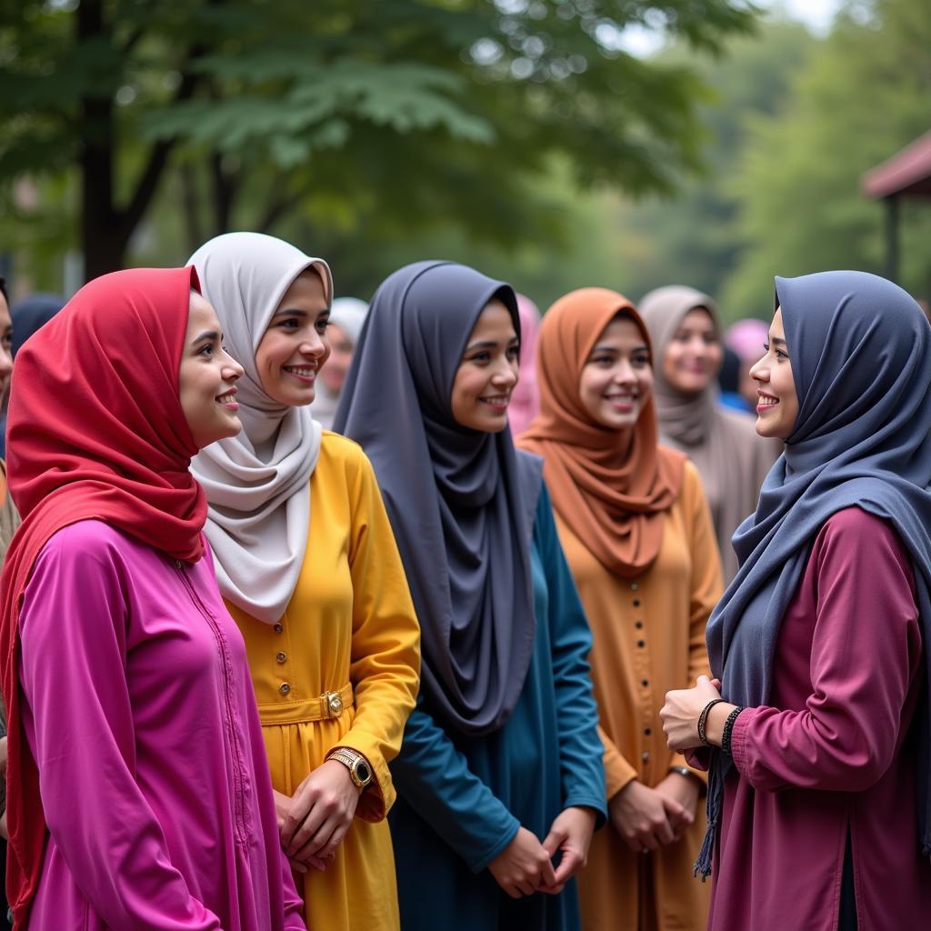 Muslim women in traditional attire