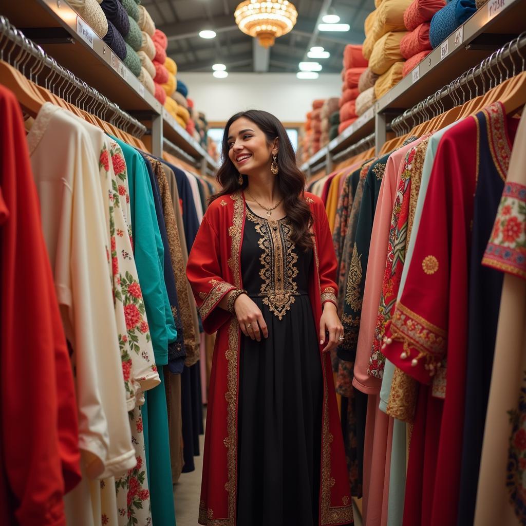 Women shopping for Arabic clothing