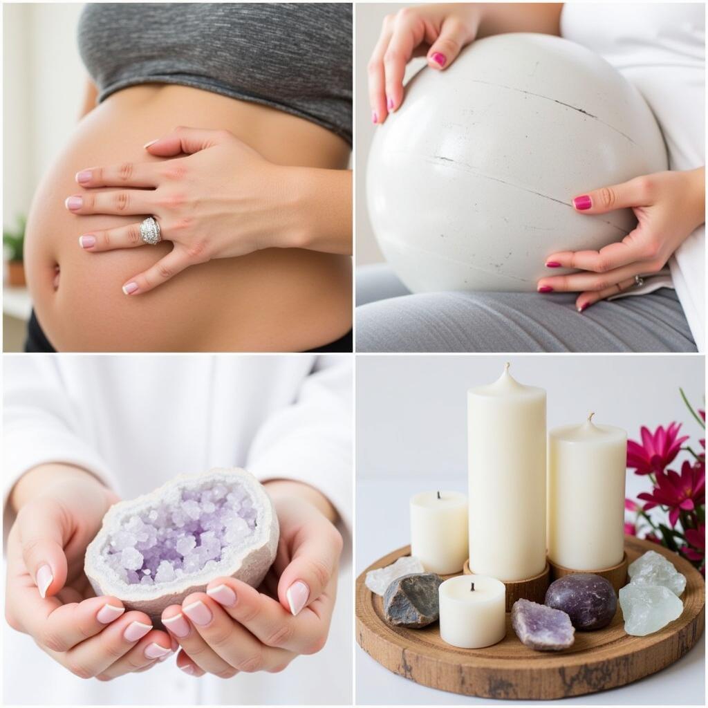 Methods of using crystals during childbirth