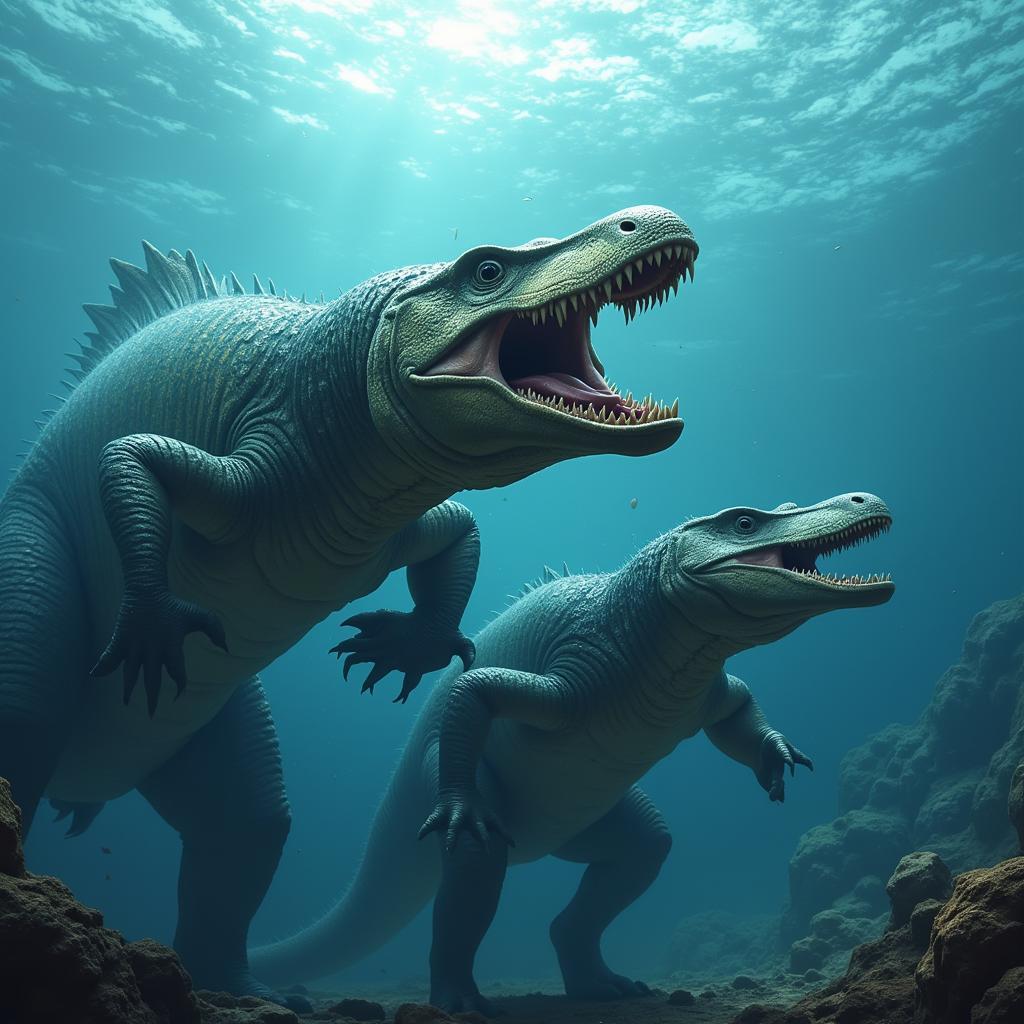 Pliosaur săn Plesiosaur