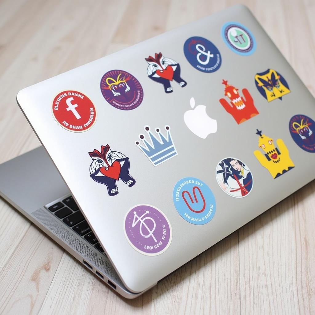 Laptop decorated with Prince symbol stickers