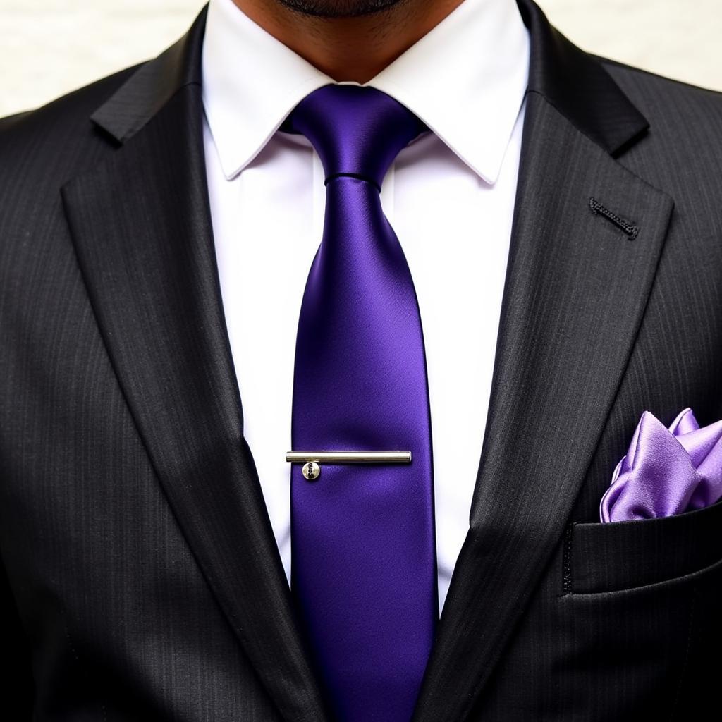 Purple blue tie thể hiện phong cách cá nhân