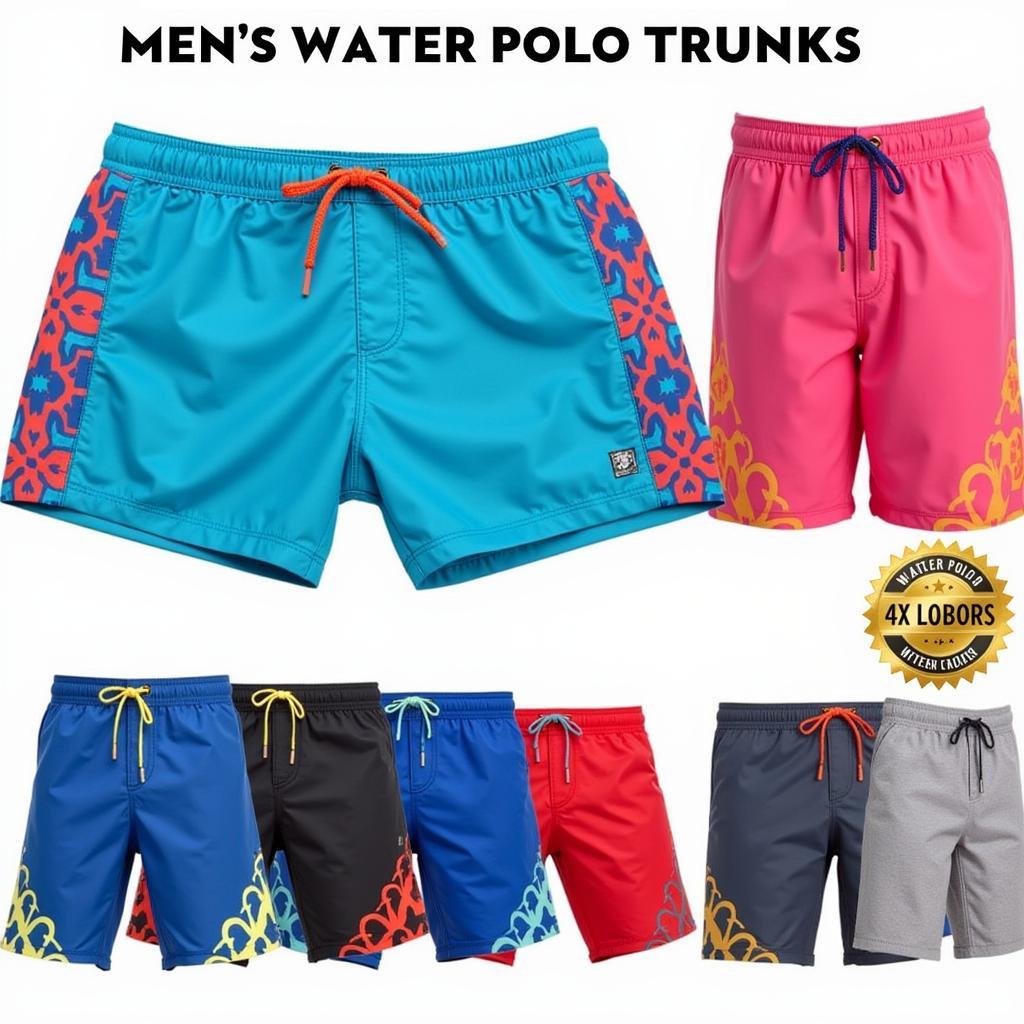 Men's water polo trunks in different colors