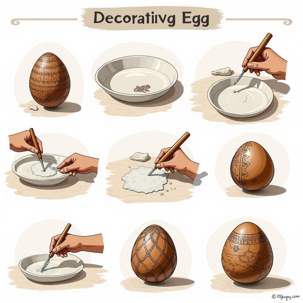 Ostrich Egg Decoration Process