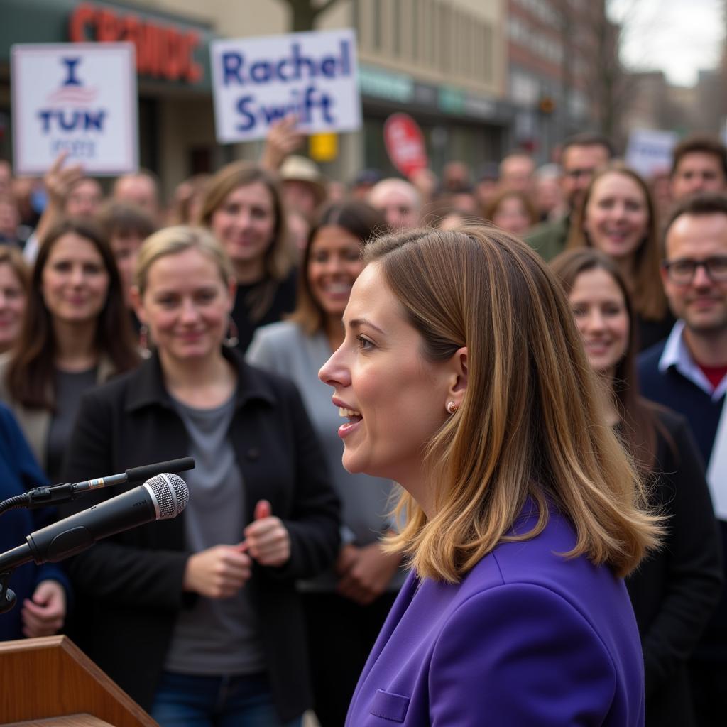 Rachel Swift campaigning