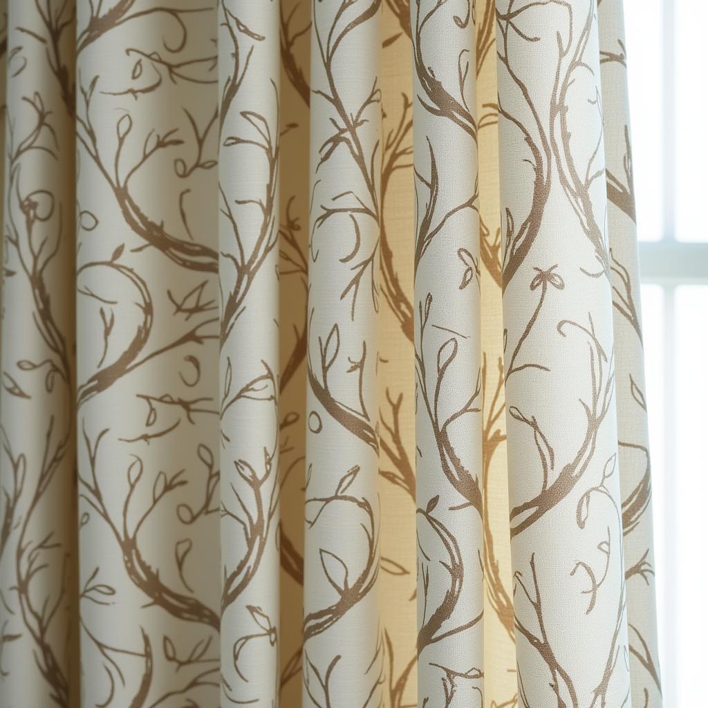 Tree of life pattern on curtains