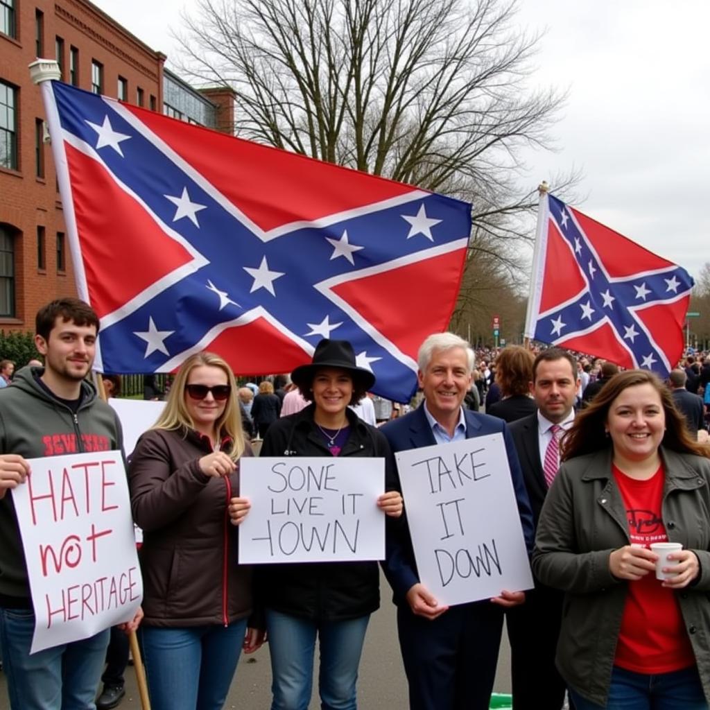 Protest against the use of the rebel flag in modern society