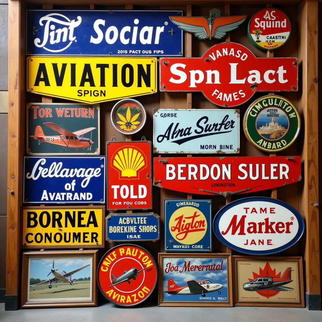 Restored Vintage Aviation Signs