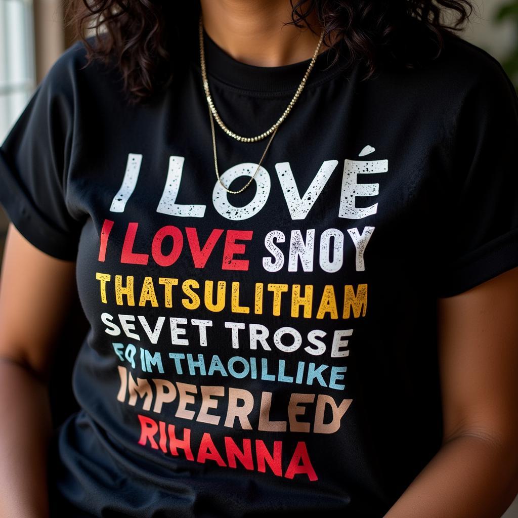 Rihanna political t-shirt design with bold graphics and slogans