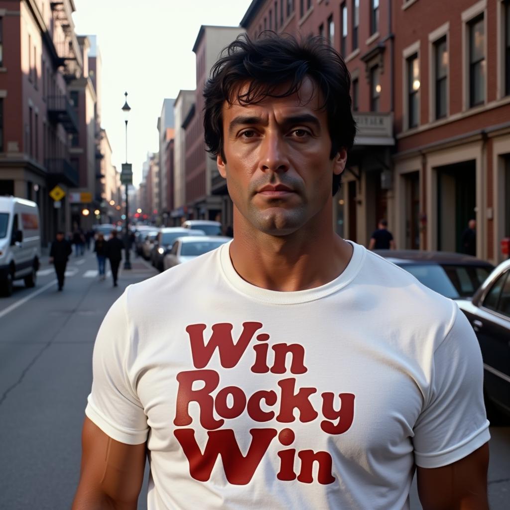 Rocky Balboa trong chiếc áo Win Rocky Win Shirt