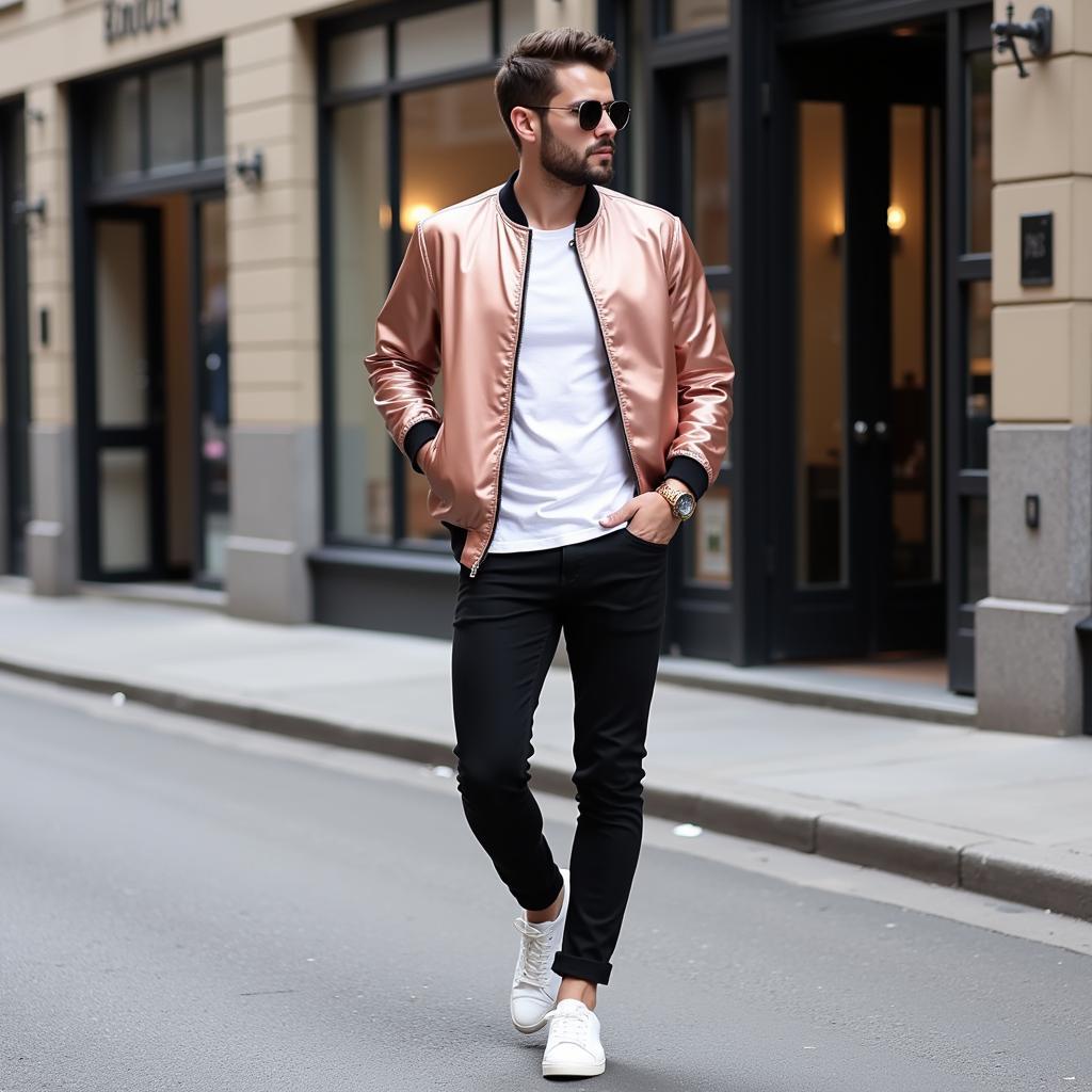 Men's Rose Gold Outfit Street Style