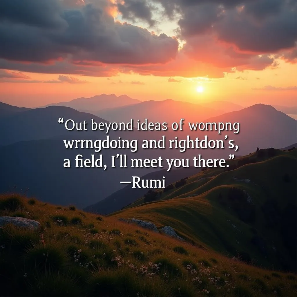 Rumi Quote on a Scenic Background