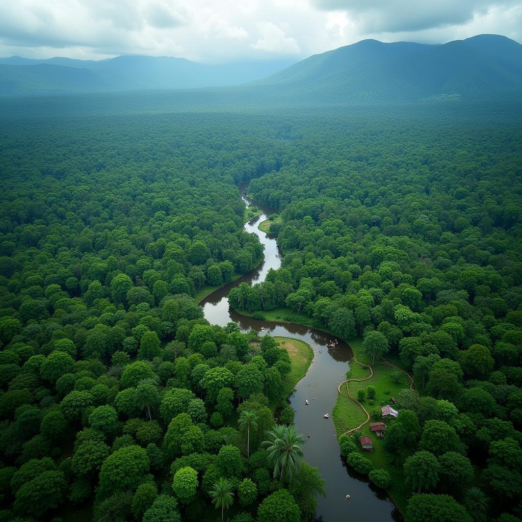 Rừng Amazon Bolivia nhìn từ trên cao