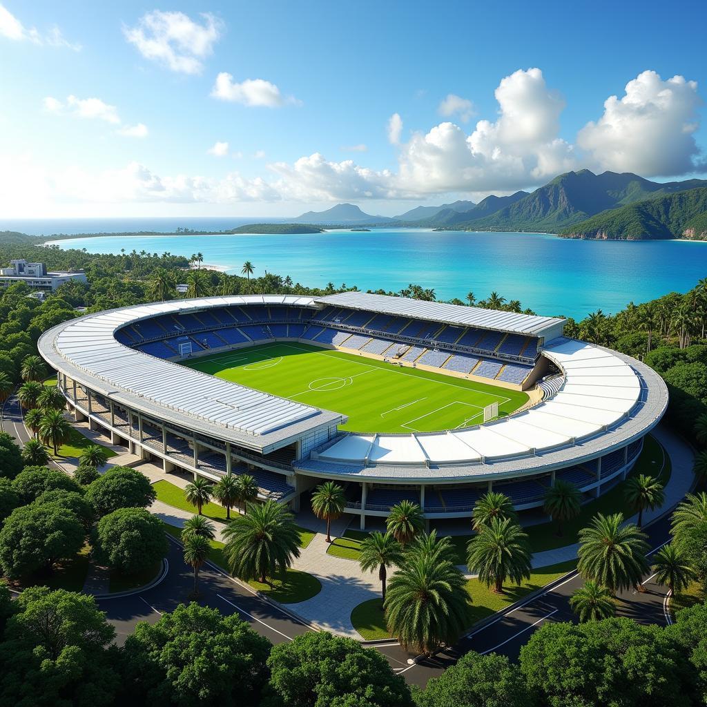 Modern Sports Stadium in the South Pacific