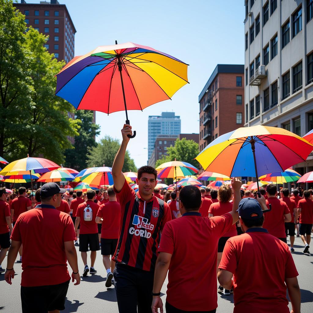 Ô diễu hành Second Line Parasols rực rỡ sắc màu