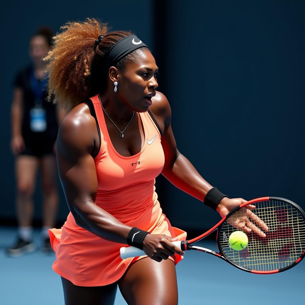 Serena Williams on the tennis court