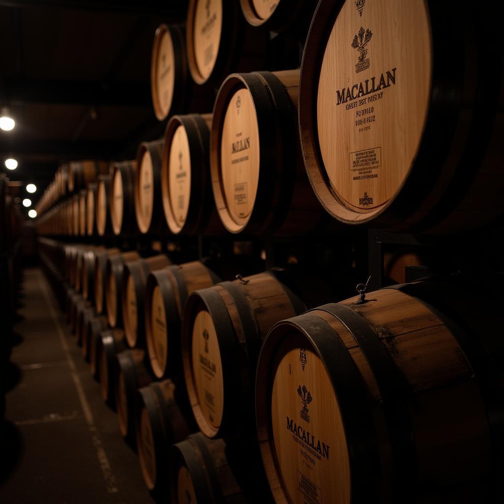 Macallan whisky aging in sherry oak casks