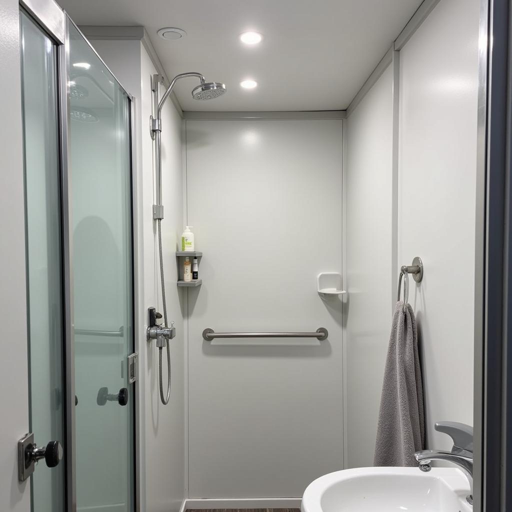 Inside a Shower Trailer for Homeless