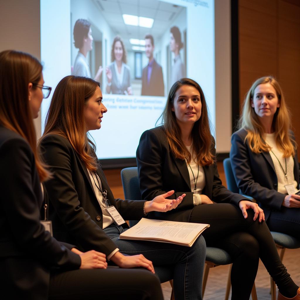 Columbia Students at a Symposium