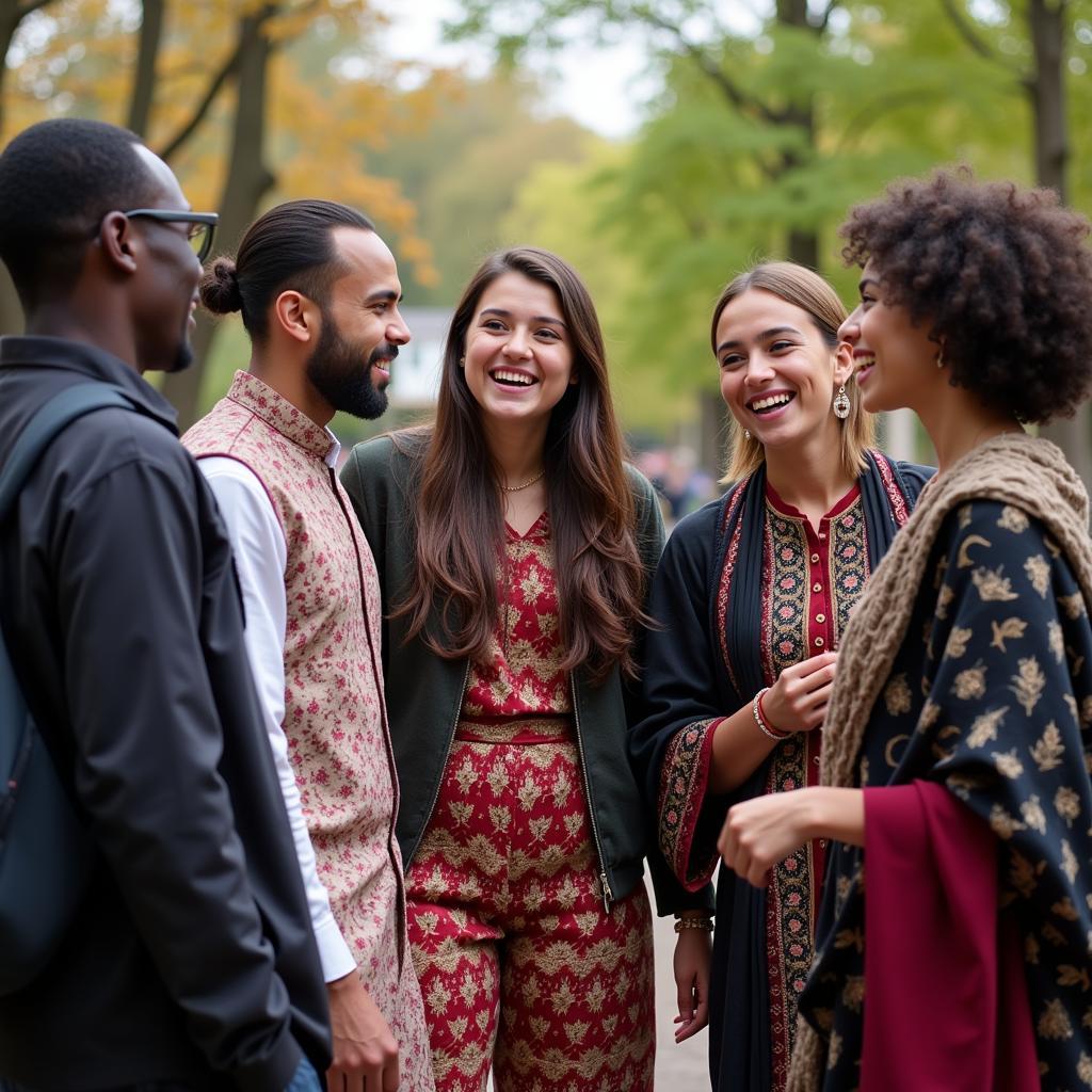 International students participating in a cultural exchange