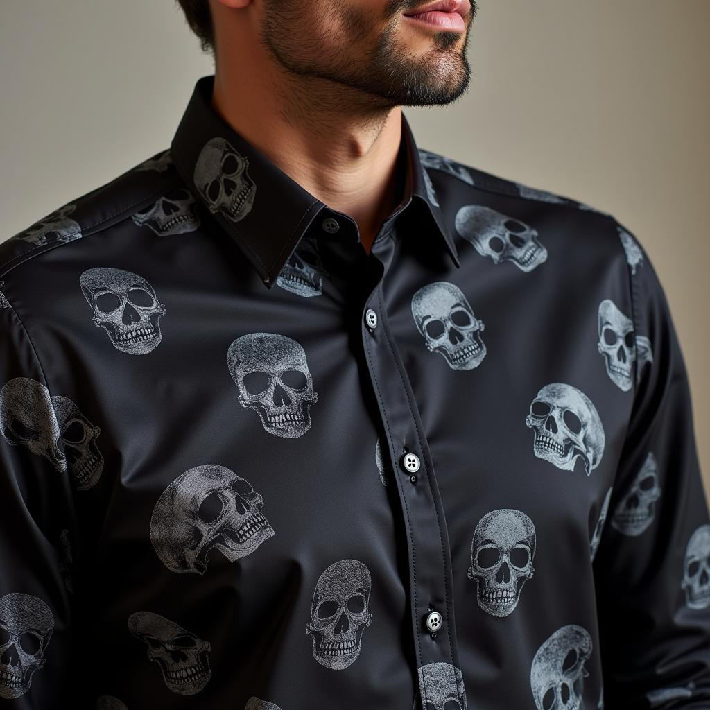 Men's Skull Dress Shirt Style