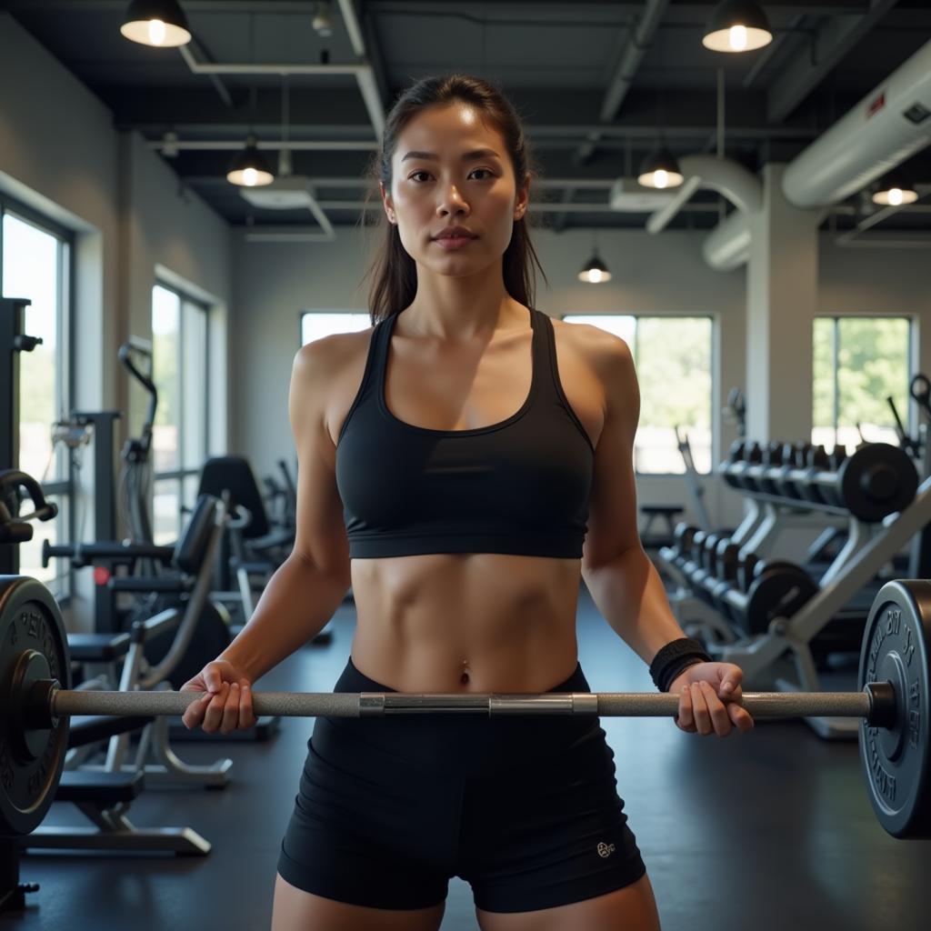 So Le Bong tập luyện tại phòng gym