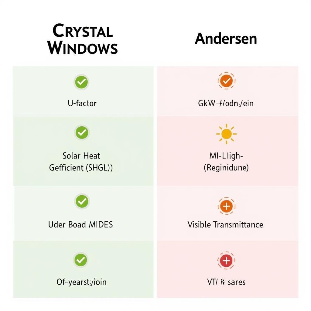 So sánh hiệu suất năng lượng của cửa sổ Crystal và Andersen