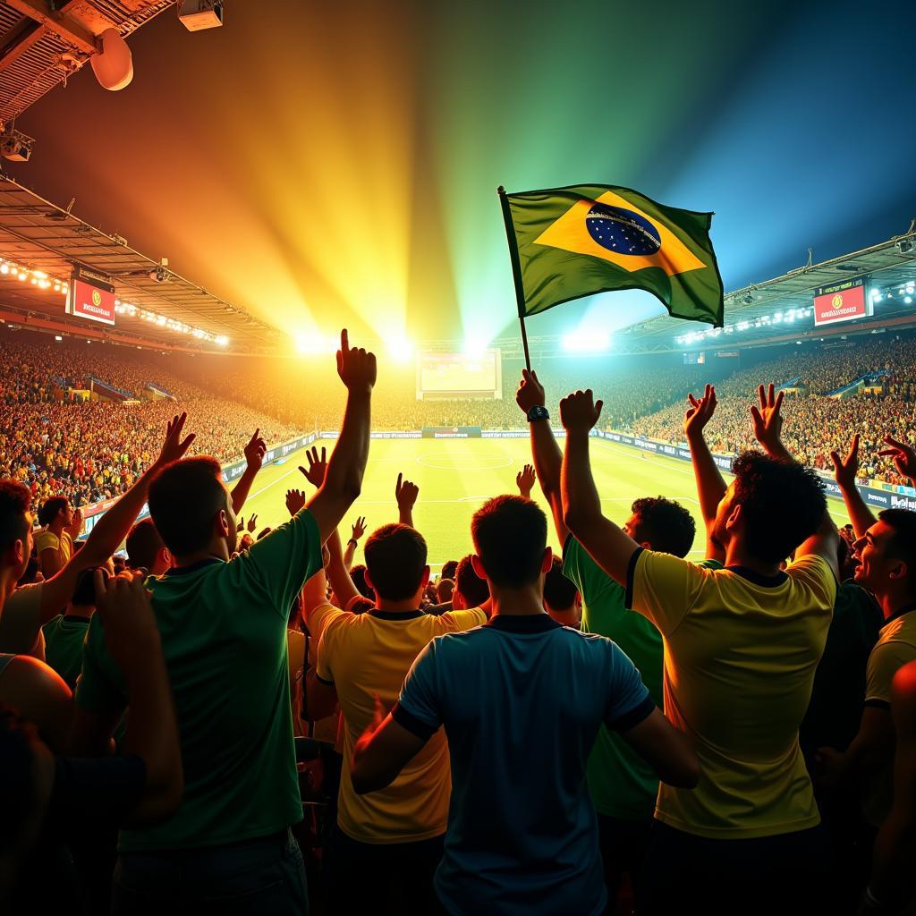 South American Football Fans Celebrating