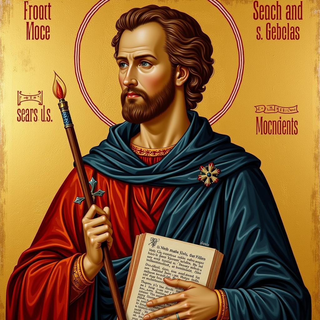 Depiction of St. Gabriel of Georgia in an Icon