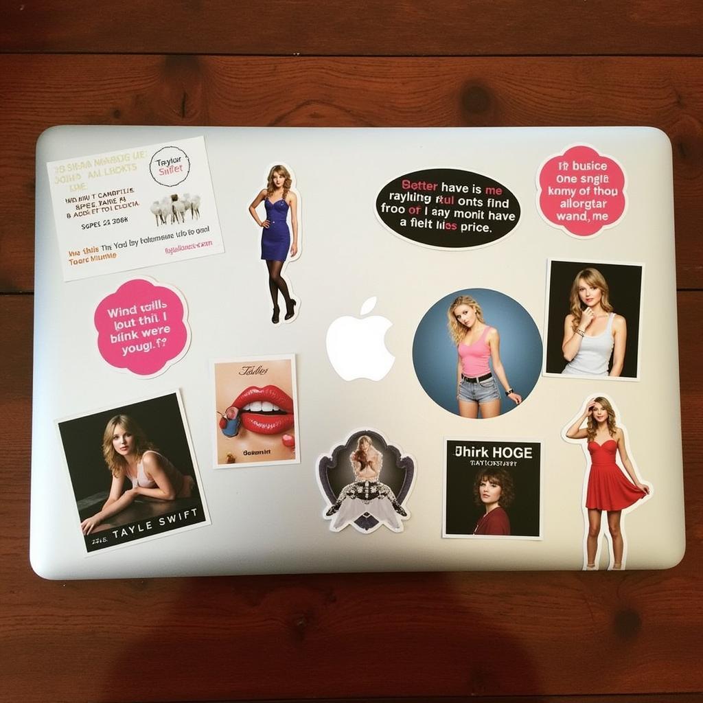 Laptop được trang trí bằng sticker Taylor Swift