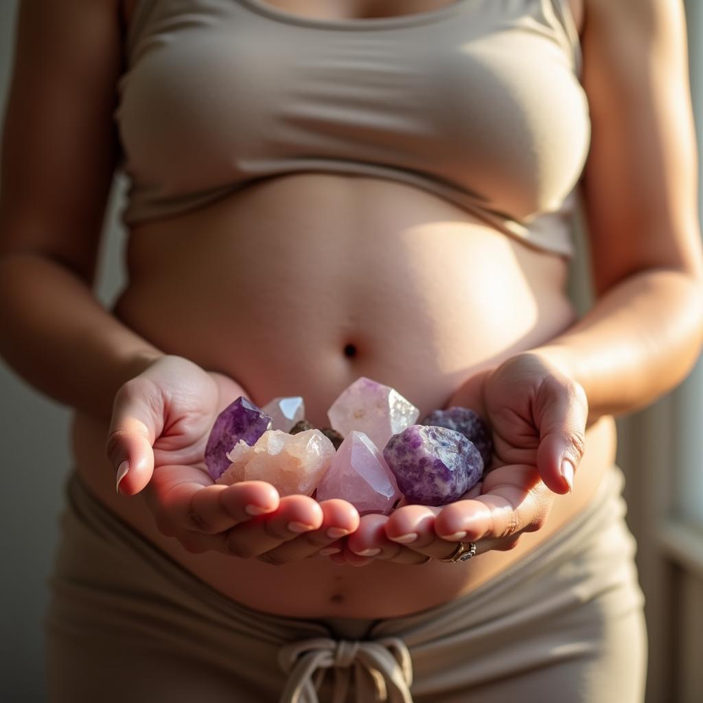 Using crystals during childbirth