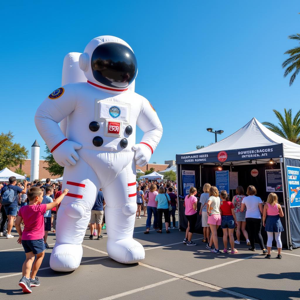 Inflatable Astronaut at a Public Event