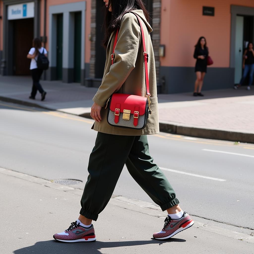 Supreme accessories worn by a fashion-forward individual in Mexico